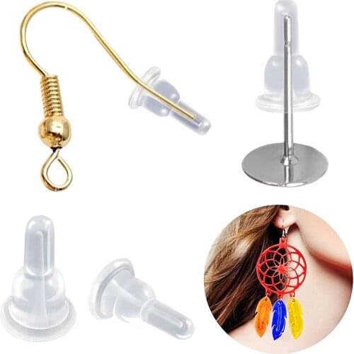 50PCS Soft Silicone Transparent Earring Backs Stopper Replacemt Ear Caps Earplug For Jewelry Accessories For Women