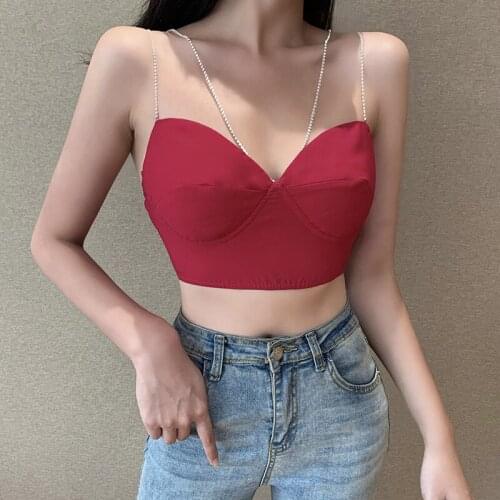 Black Tops for Women Backless Solid Spaghetti Strap Crop Tank Top Strapless Top Sexy Streetwear Top Mujer Verano 2020 Camisole