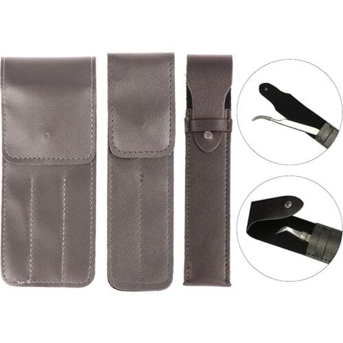 1PC Portable Tweezers Leather Case Storage Protective Cover Planting Grafting Eyelash Tool Retro Leather Bag Beauty Tweezer Tool