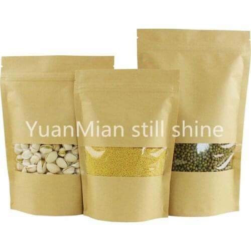 100 Transparent Kraft Paper Food Packaging Pouches, Self-standing Pouches, Sealed Pouches Storage Bags Home Storage