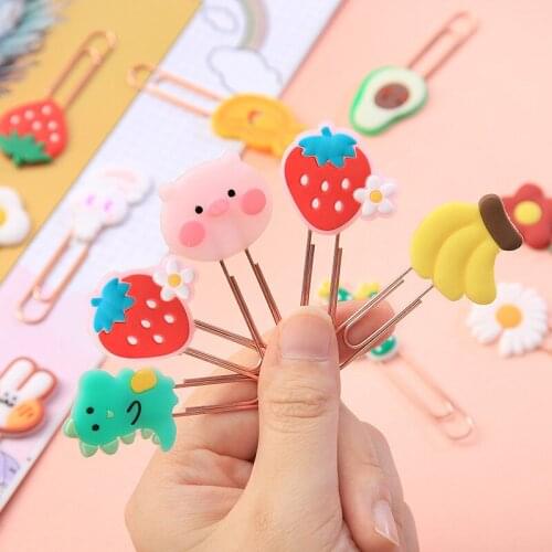 14pcs Creative Cartoon Student Paper Clip Bookmark School Office Stationery