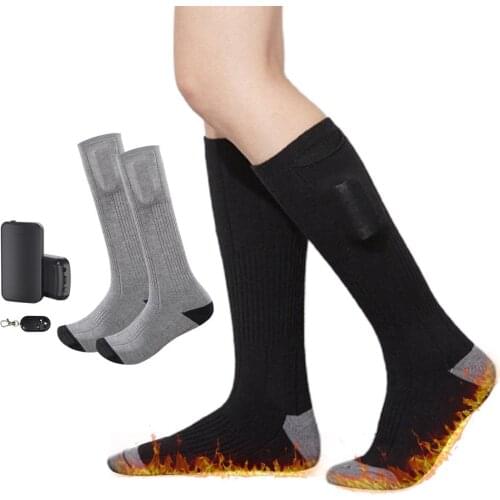 3.7V Remote Control Electric Heated Socks For Men Women Winter Cycling Hiking Skiing Sport Thermal Socks Rechargeable Battery