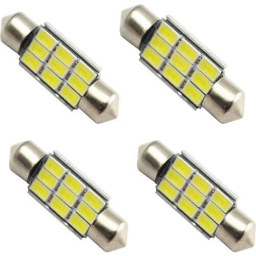 4X Canbus Error Free C5W Festoon lights 5730 5630 9SMD White 36mm 39mm 41mm Auto Car interior Dome Door License plate Led Lamps