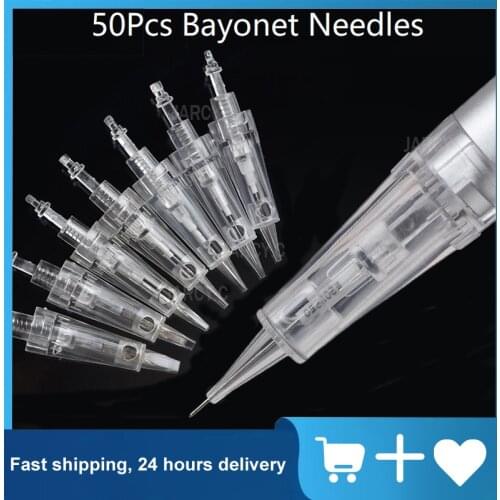 50pcs disposable permanent makeup Cartridge needles Bayonet Tattoo gun 1RL/3RL/5RL for digital eyebrow/lips/eyeliner machine