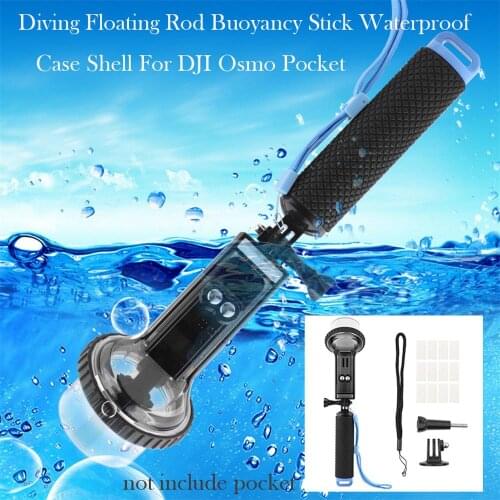 60M Waterproof Protective Housing Case Shell For DJI OSMO Pocket Diving Floating Rod Buoyancy Stick Action Camera Accessories