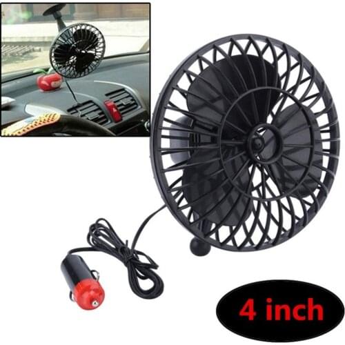 12V 4 Inch Mini Mute Car Truck Vehicle Cooling Summer Air Fan Cooler with Suction Cup Car Electronics Accessories