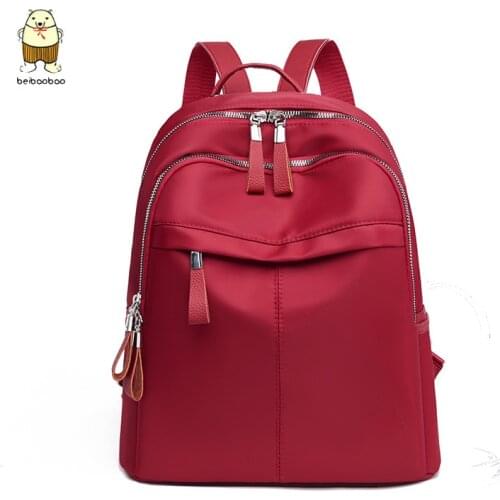 Beibaobao 2020 Travel Casual Waterproof Womens Shoulder Bags Women Backpack Female Large Capacity Oxford Rucksack Black Purse