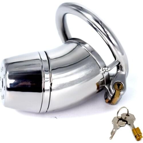 FRRK Long Metal Penis Cage for Men Cock Cage Male Chastity Device Stainless Steel Bondage Belt Adult Cock rings Sex Toys