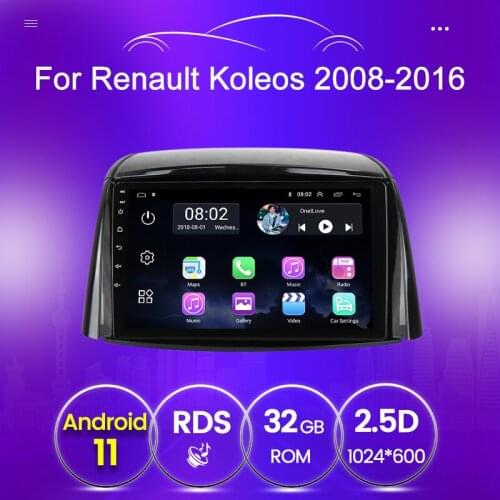 GPS Navigation For Renault Koleos 2008 - 2016 Android 11 BT Wifi Car Radio Multimedia Video Player Quad-core 2 din