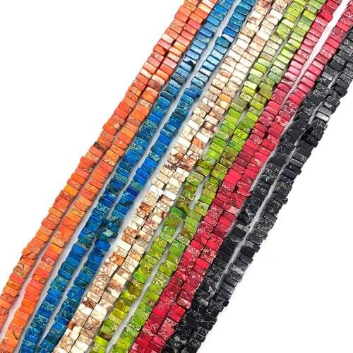 Natural Imperial Stone Beads Color Cuboid for DIY Handmade Necklace Bracelet Jewelry Creation Charm Creative Gift Accessories