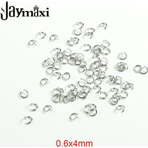 Jaymaxi 0.6X4mm Stainless Steel Open Jump Rings DIY Jewelry Findings Components 1000piece/lot