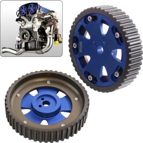 2 Pcs Cam Gear Pulley Kit Fits For 92-06 Mitsubishi Lancer EVO 1-9 ECLIPSE DSM 4G63 Blue/Red/Gray