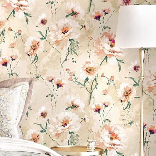 Korea Vintage Pastoral Floral Wallpaper 3 D Retro Bedroom Living Room Sofa TV Background Home Deor Wall Cover Flower
