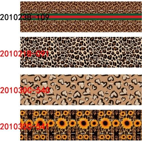 50 yards/lot) Hot sale 1" 25MM leopard printed grosgrain ribbon