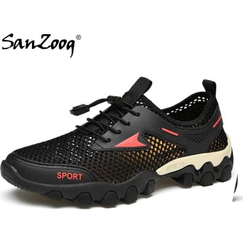 Summer Men Outdoor Hiking Shoes Mesh Breathable Comfortable Trekking Walking Sneakers Mountain Treking