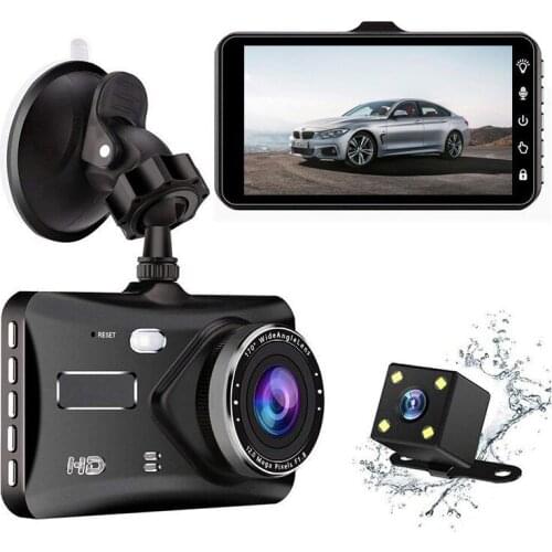 LAMJAD Dash cam 4 Inch 1080P Loop Recording Night Vision 170 Degree Wide Angle Car DVR with Rear View Camera DFDF