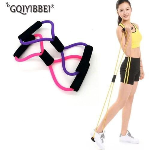 8 Word Chest Fitness Home Gym Rubber Loop Latex Resistance Exerciser Equipment Stretch Yoga Training Elastic Bands For Fitness