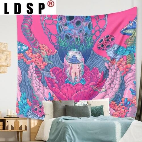 LDSP Pink Abstract Picture Psychedlic Tapestry Wall Hanging Covering Rugs Background Cloth Beach Mat Blanket Art Home Decor
