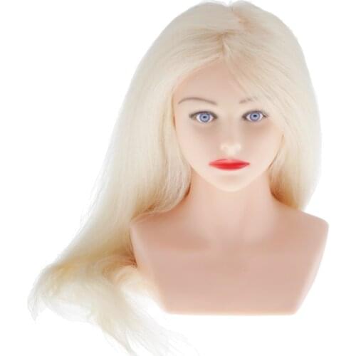 Mannequin Head, 27 Inch Long Hair Cosmetology Mannequin Manikin Head Model Hairdressing Styling Practice Training Doll Heads