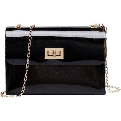 Local Stock Women Transparent PVC Clear Chain Jelly Bag Tote Handbag Messenger Shoulder Bag