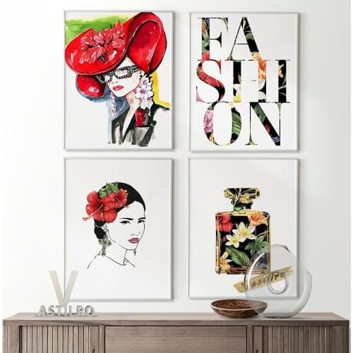 Fashion Girl Illustration Art Prints Decorate Beauty Clipart Wall Decor High Quality Canvas Painting Poster Bedroom Decorate