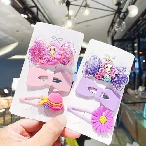 1 Set Quicksand Rainbow Dripping Hairpins BB Clips Children Kid Hair Clip Pin Accessories for girls Hairgrip Headdress Headwear