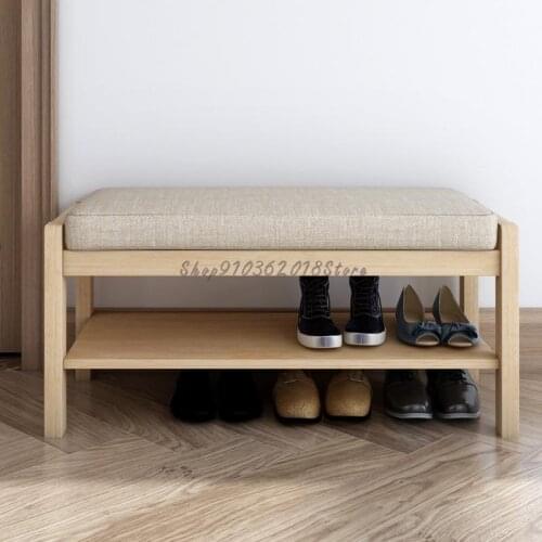Nordic Solid Wood Shoes Stool Shoes Stool Sofa Stool Shoes Stool Shoe Cabinet Storage Shoe Rack Cloth Footstool Bed End Stool