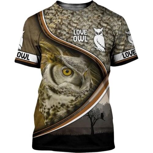 CLOOCL Newest Love Animals Series Men T-shirts Owl Design Men Tops Unisex Short Sleeve Streetwear Women Pullovers