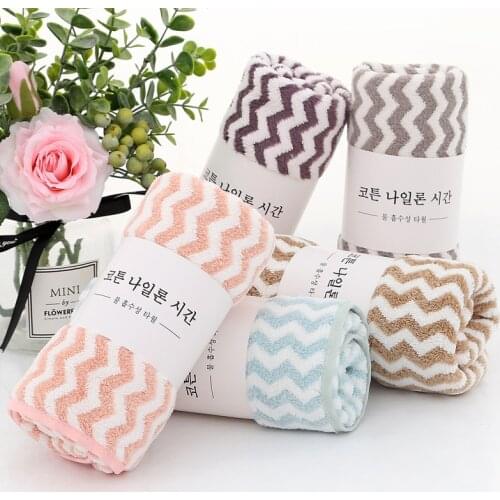 1/6pcs/lot Microfiber fabric Face Towel Striped Pattern Face Towel Soft Absorbent Family Towel Discount For Dropshipper Towel
