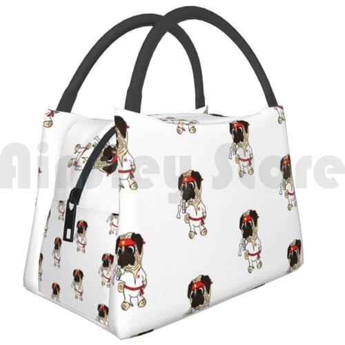 Portable Insulation Bag Kung-Fu Pug Dog Kung Fu Pug Dog Pet Toy Cartoon Animal Karate Funny Pug Karate