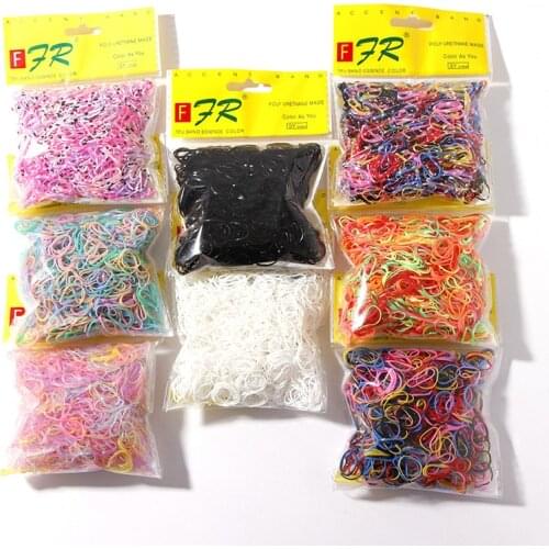 250/1000PCS Cute Girls Colourful Ring Disposable Elastic Hair Bands Ponytail Holder Rubber Band Scrunchies Kids Hair Accessories