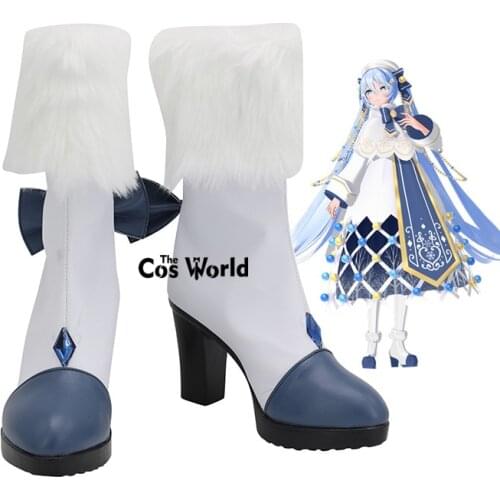 Vocaloid 2021 Snow Miku Anime Customize Cosplay High Heels Shoes Boots