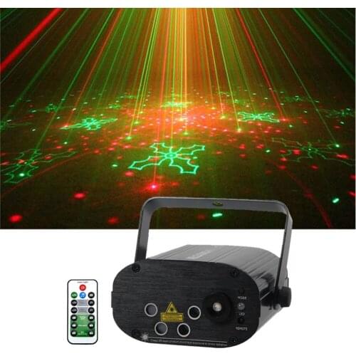 Sharelife 4 Lens Mini 80 RGRG Pattern Laser Light Music Remote Control Motor Speed DJ Gig Party Home Show Stage lighting 80RG