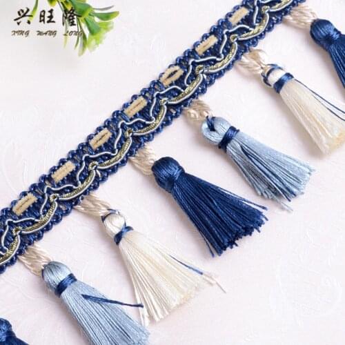 XWL 11M Curtain Tassel Fringe Lace Trims Curtain Accessories Sofa Stage Ribbon Belt DIY Sewing Braided Lace Textile Home Decor