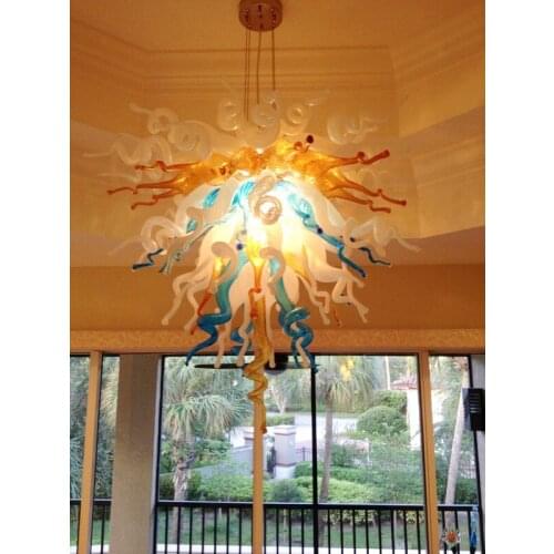 Contemporary Home Art Decoration Flower Chandelier with Colorful Hand Blown Murano Glass