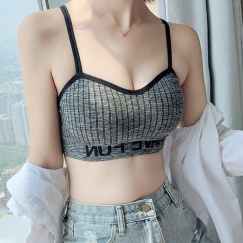 Letter Sports Bra Top Push Up Fitness Running Yo ga Bra Underwear Cotton Sport Tops For Women Gym Wear Solid Women Sportswear