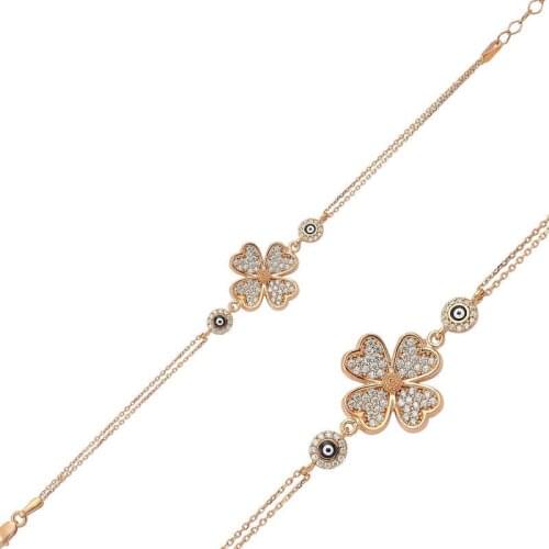 Tevuli 925 Sterling Silver Heart Clover Lady Bracelet