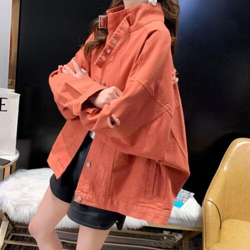Vintage Spring Tooling Jacket Female 2021 New Autumn Korean Style Loose Long Sleeve Wild Outwear Coat Single Breasted Top zh055