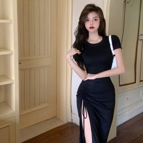 Ladies Bandage Bodycon Dress Sexy Style Summer Slim Black Party Dresses for Women 2021 Korean Clothes Fashion Hipster New