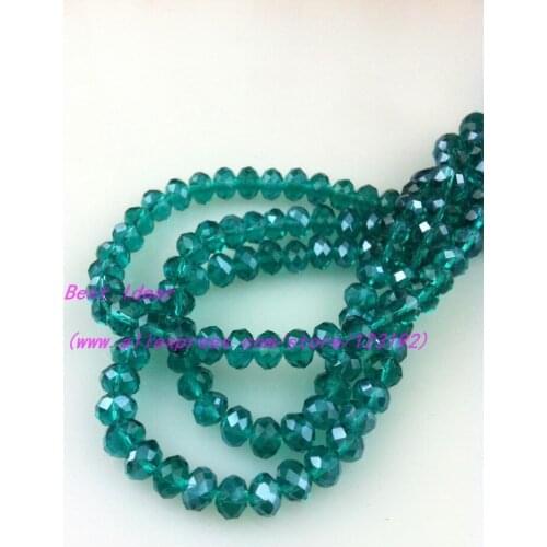 1000 Pcs The peacock green color Cut Faceted Crystal Glass Rondelle Spacer Beads 4x3mm,Free Shipping