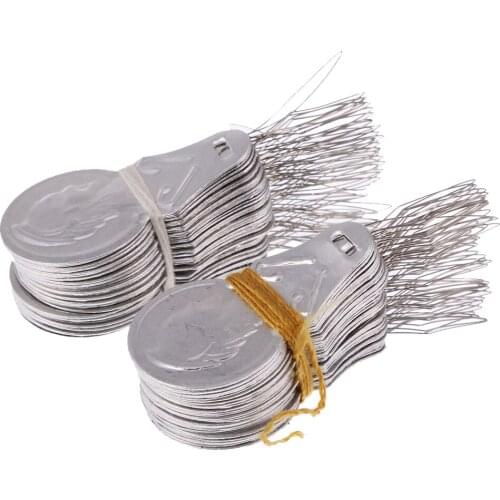 100x Silver Wire Loop DIY Needles Threader Stitch Insertion Hand Machine Sewing Tools