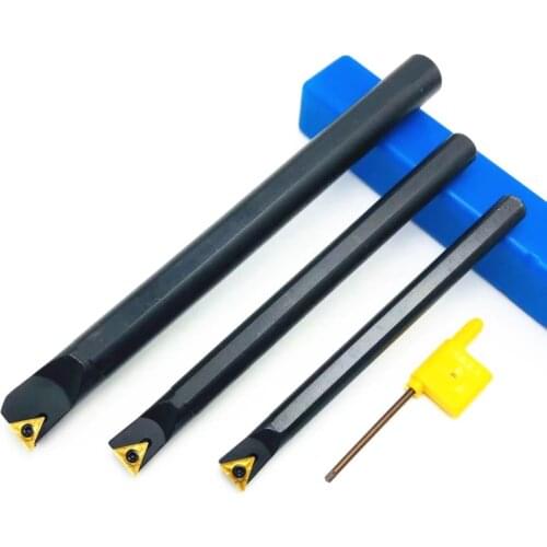 3PCS S12M-STFCR11 S10K-STFCR11 S16Q-STFCR11 inner hole turning tool holder 91 degree spiral lathe tool holder + 10PCS TCMT110204