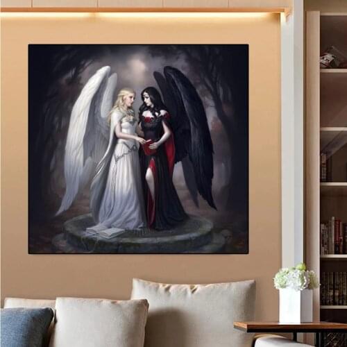 5D Diy Diamond painting Demon Angel Vampire Girl Witch Home Decoration Full Square Round Drill Mosaic Embroidery Cross Stitch