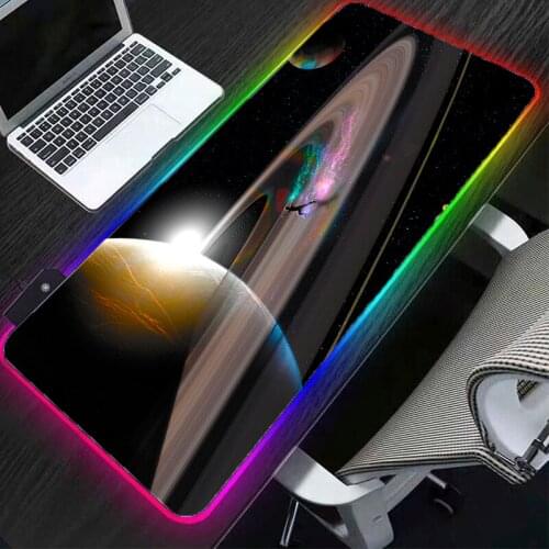 MRGLZY RGB large gaming mouse pads player computer desk pad luminous mouse pad XXL mousemats backlit keyboard felt pad