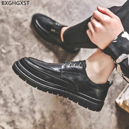 Black Leather Casual Shoes Man Designer Oxford Shoes for Men 2021 Platform Italian Shoes Men Zapatillas Hombre Chaussure Homme