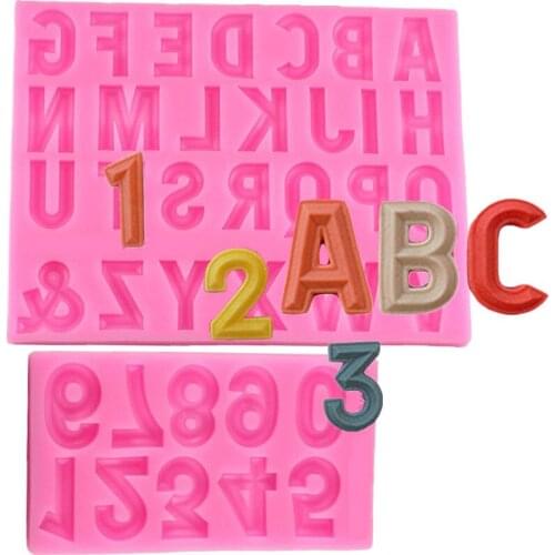 0-9 Numbers Birthday Digital Mold 26 Letters Shaped Silicone Cake Mold Chocolate Mould Birthday Decorating Cake Tools