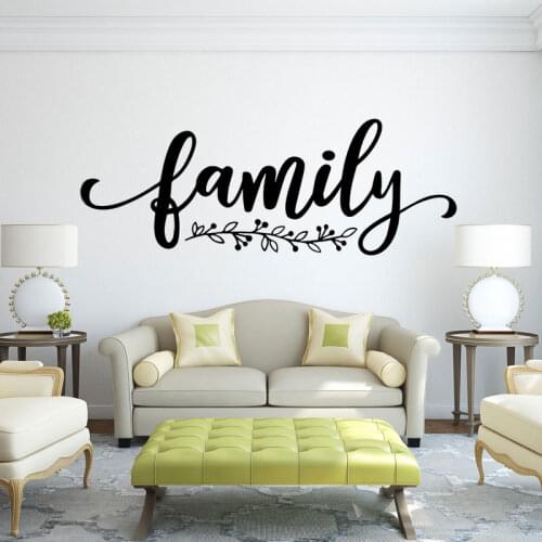 Famliy letter decals vinyl 3D waterproof wall stickers home entrance decoration bedroom living room fashion decoration KT01