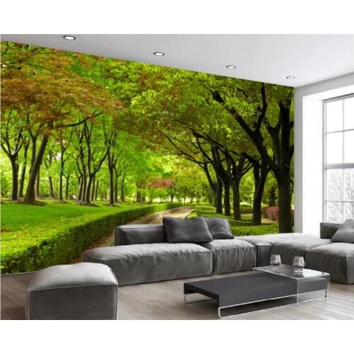 Custom mural 3d wall mural on the wall Modern and beautiful big tree-lined avenue home decor photo wallpaper for living room