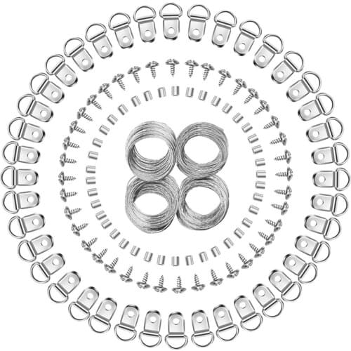 GTBL 124Pcs Picture Hanging Wire Kit,Photo Frame Hanging Kit,Picture Hanging Kit with Nails for Wall Mounting