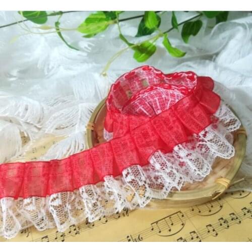 1Yards Embroidery Ribbon Lace Fabric Materials High Quality Lace Guipure 4.8cm Wedding Lace Fabric Dresses ruban dentelle LE30